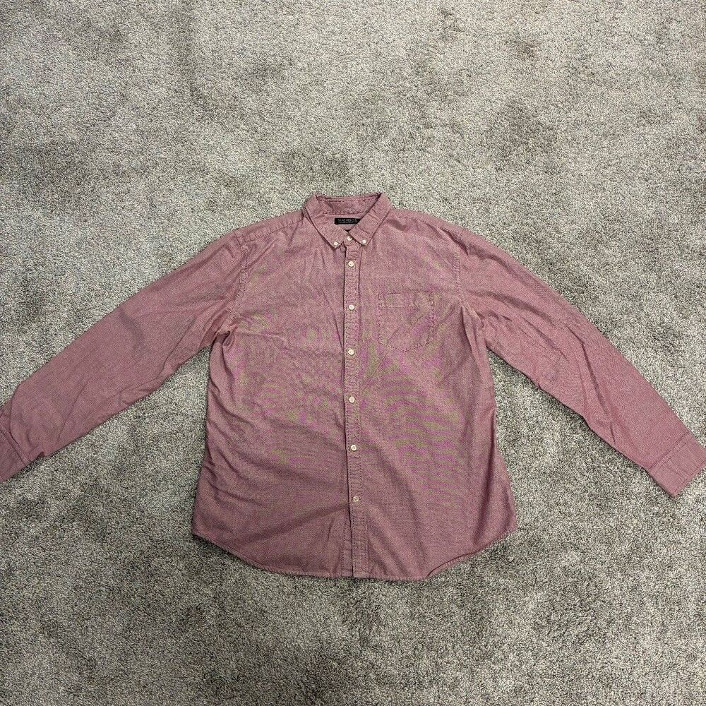Banana Republic Grant Fit Oxford Button Down Shirt Mens XL Pink Cotton
